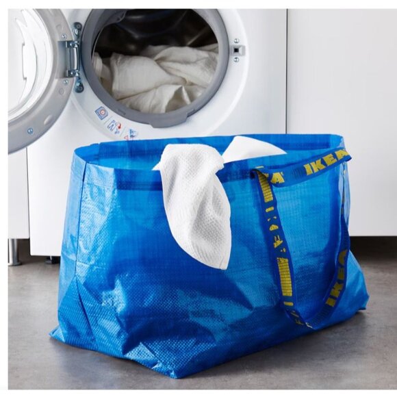 3 pack Large Blue IKEA Frakta Shopping Tote Bag With Handles Reusable & Durable - Picture 3 of 5